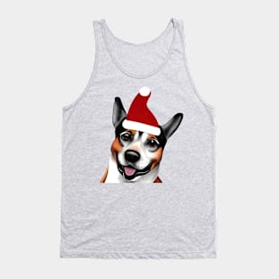 Christmas Dog Transparent Background Tank Top